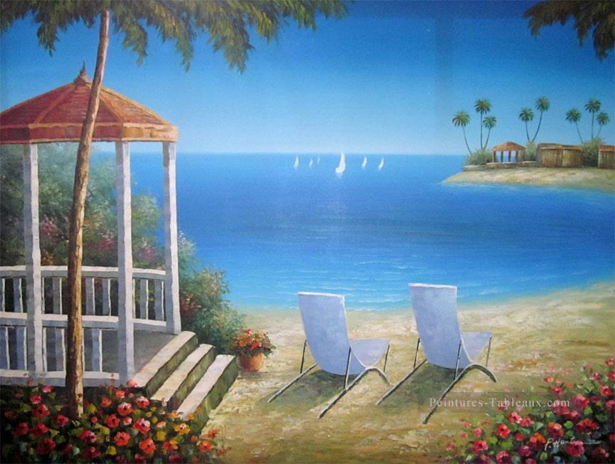chaise sur la plage Peintures à l'huile
